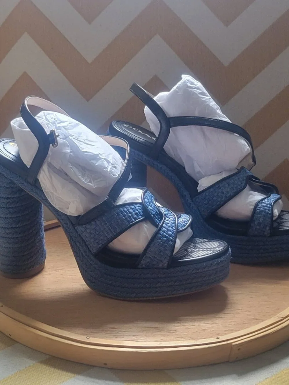 Coach Talina Sandal - Washed Chambray/Black